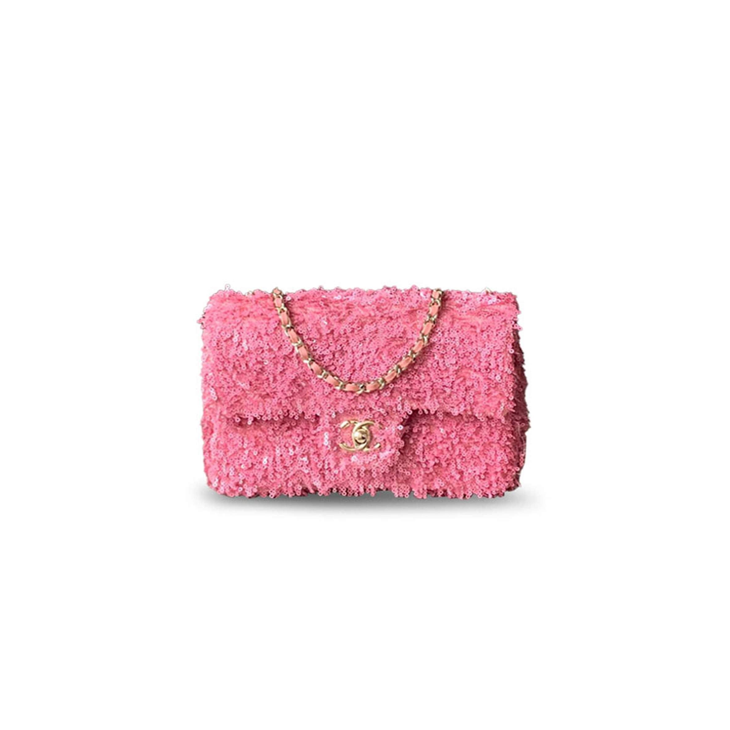 CHANEL GLITTER FLAP SILVER PINK AP9800 (20*12*6cm)